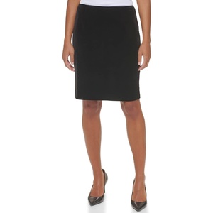 Calvin Klein Womens Centerback Zipper Velvet Wear to Work Suits Skirt(Black Velvet)