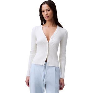 Calvin Klein Women’s Cotton Rib Cardigan(Tofu)