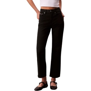 Calvin Klein Women’s High Rise Straight Fit Jeans(True Black)