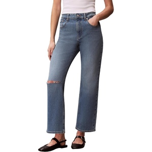 Calvin Klein Women’s High Rise Straight Fit Jeans(Worn Blue)