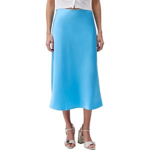 Calvin Klein Women’s Matte Satin Midi Skirt(Ethereal Blue)