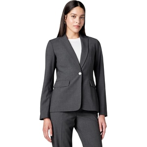 Calvin Klein Women’s One Button Lux Blazer(Charcoal)