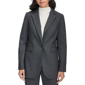 Calvin Klein Women’s One Button Lux Blazer(Charcoal/Cream)
