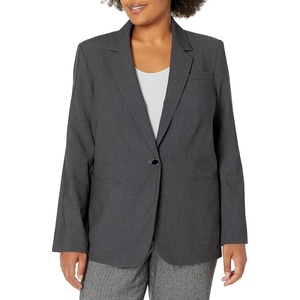 Calvin Klein Women’s One Button Lux Blazer(Grey)
