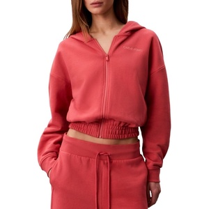 Calvin Klein Women’s Performance Brushed French Terry Zip Hoodie(Wine Blossom)