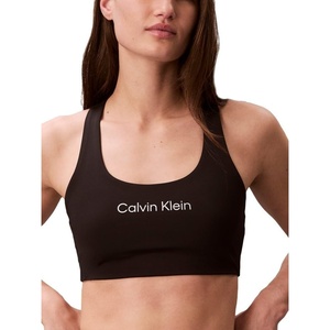 Calvin Klein Women’s Performance Logo Medium Impact Sports Bra(Black)