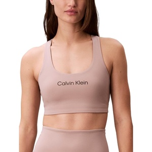 Calvin Klein Women’s Performance Logo Medium Impact Sports Bra(Sphinx)