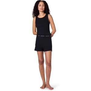 Calvin Klein Women’s Refined Rib Tank Short Set(Black)