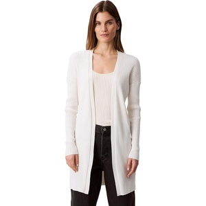 Calvin Klein Women’s Smooth Cotton Rib Sweater Duster(Tofu)