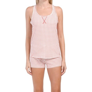 Calvin Klein Women’s Tank Top and Boxer Short Pajama Set(Grey(qs6811-100)/P)