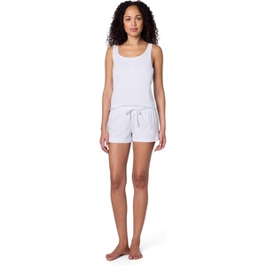 Calvin Klein Women’s Tank Top and Boxer Short Pajama Set(Modern Gingham + Omphalodes)