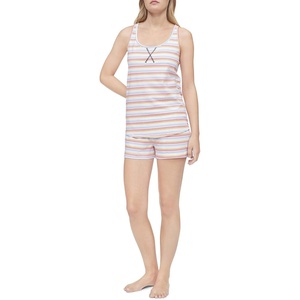 Calvin Klein Women’s Tank Top and Boxer Short Pajama Set(Prism White)