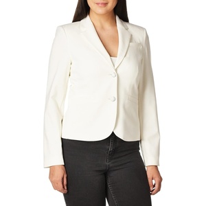 Calvin Klein Women’s Two Button Lux Blazer (Petite, Standard, & Plus)(Cream)