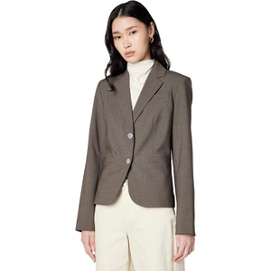 Calvin Klein Women’s Two Button Lux Blazer (Petite, Standard, & Plus)(Heather Taupe)