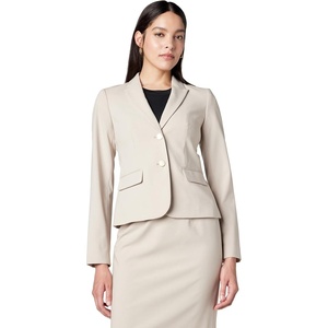 Calvin Klein Women’s Two Button Lux Blazer (Petite, Standard, & Plus)(Khaki)