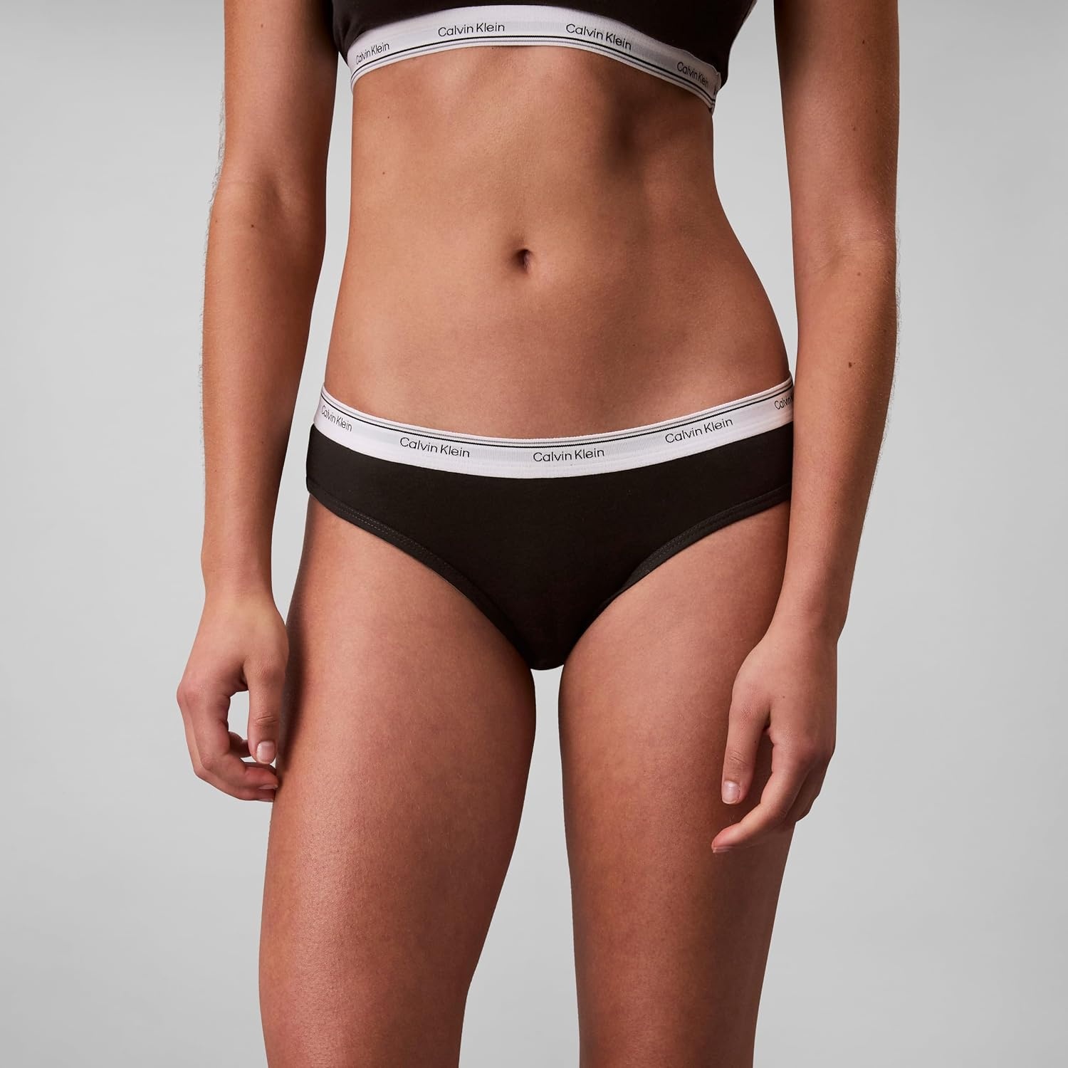 image:imageCalvin Klein Balance Cotton Stretch Bikini Panties 3 PackBlackSnow HeatherCoral Almond
