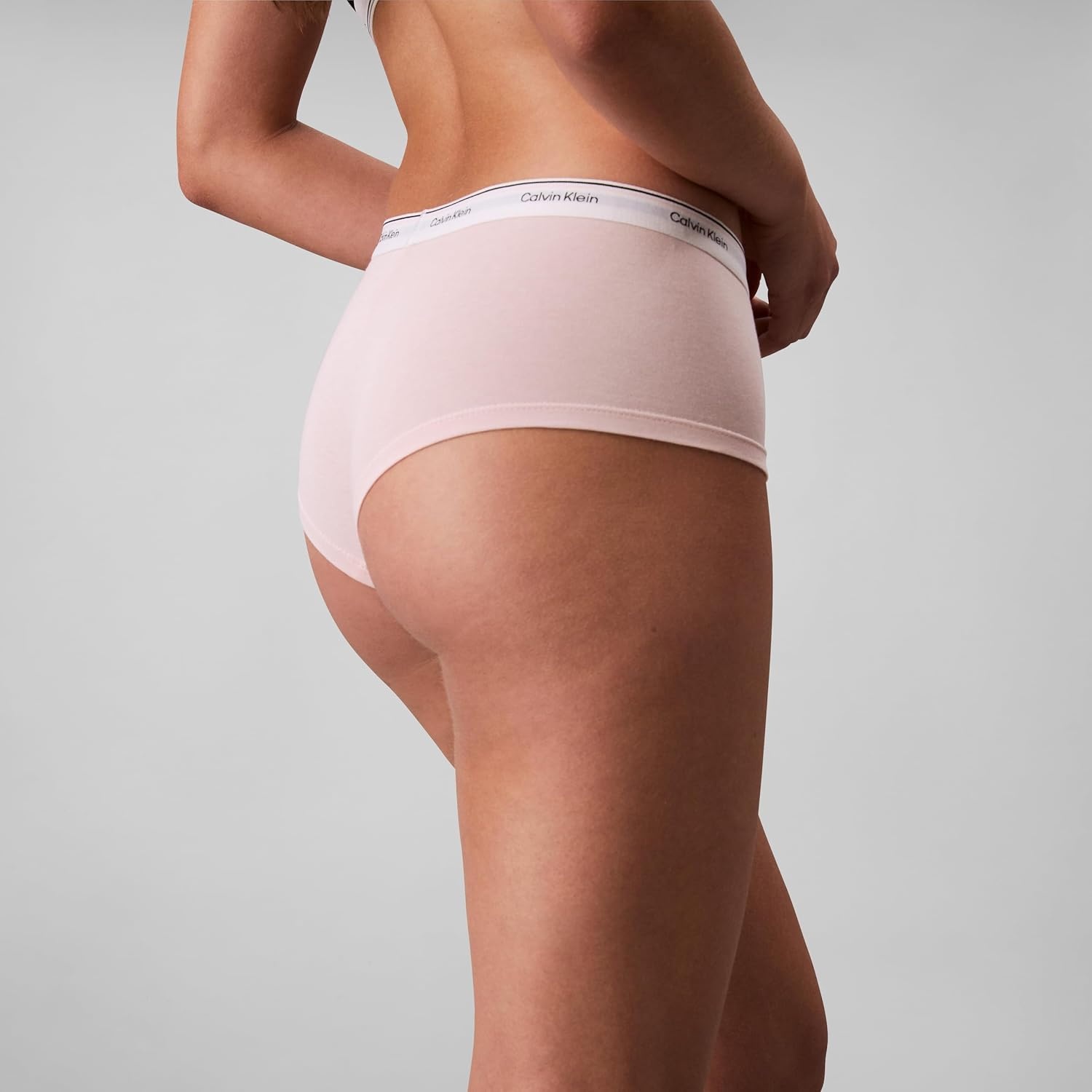 image:imageCalvin Klein Balance Cotton Stretch Boyshort Panties 3 PackBlackGrey HeatherNymphs Thigh
