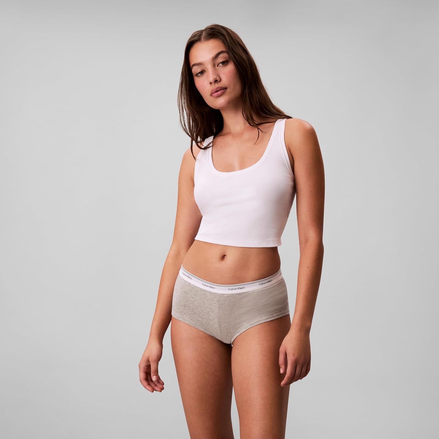 image:imageCalvin Klein Balance Cotton Stretch Boyshort Panties 3 PackShorelineGrey HeatherFrench Vanilla