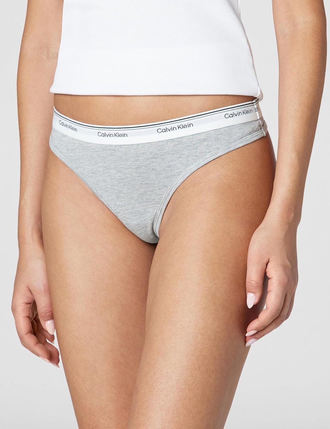 image:imageCalvin Klein Balance Cotton Stretch Thong Panties 3 PackScorched Denim Grey Heather Blue Glass