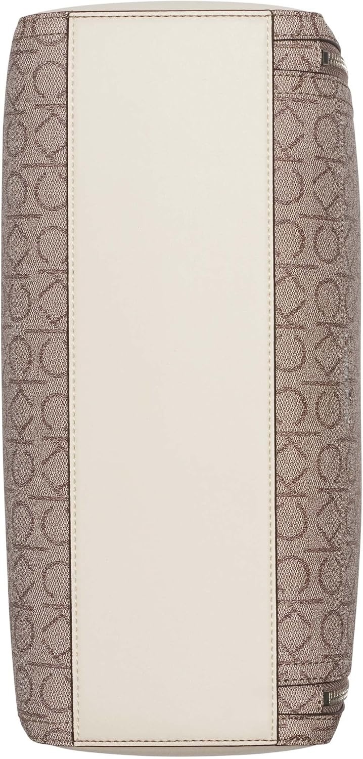 image:imageCalvin Klein Bubble Lamb Novelty Organization SatchelAlmondTaupeWhite Logo