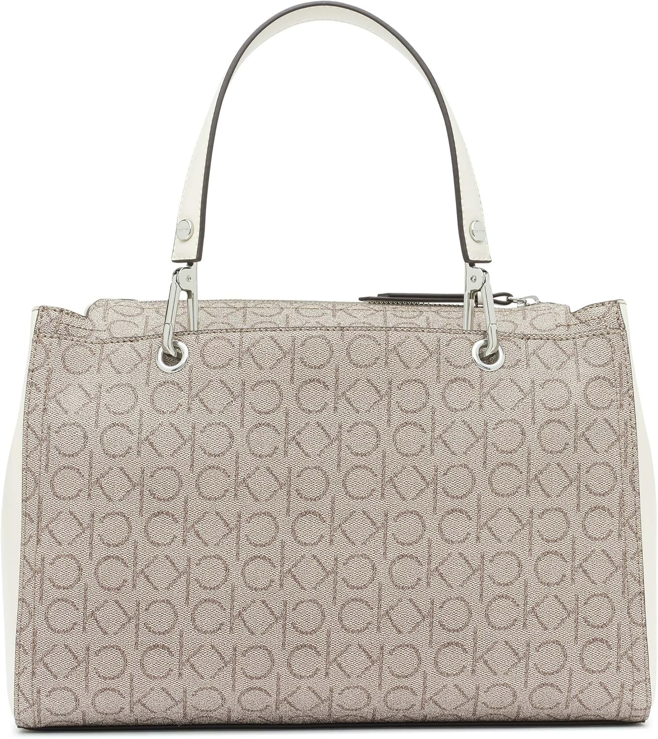 image:imageCalvin Klein Bubble Lamb Novelty Organization SatchelAlmondTaupeWhite Logo