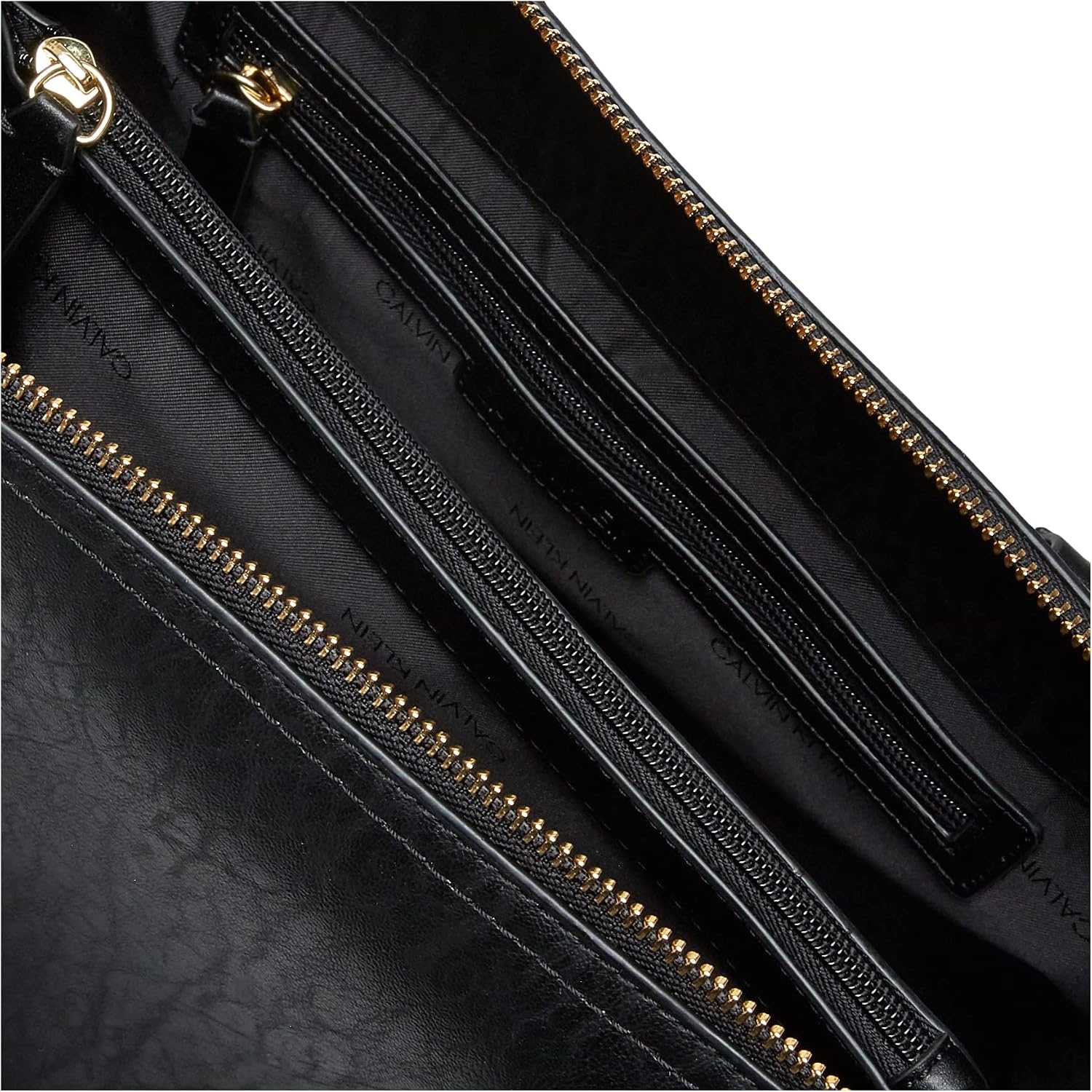 image:imageCalvin Klein Bubble Lamb Novelty Organization SatchelBlackGold