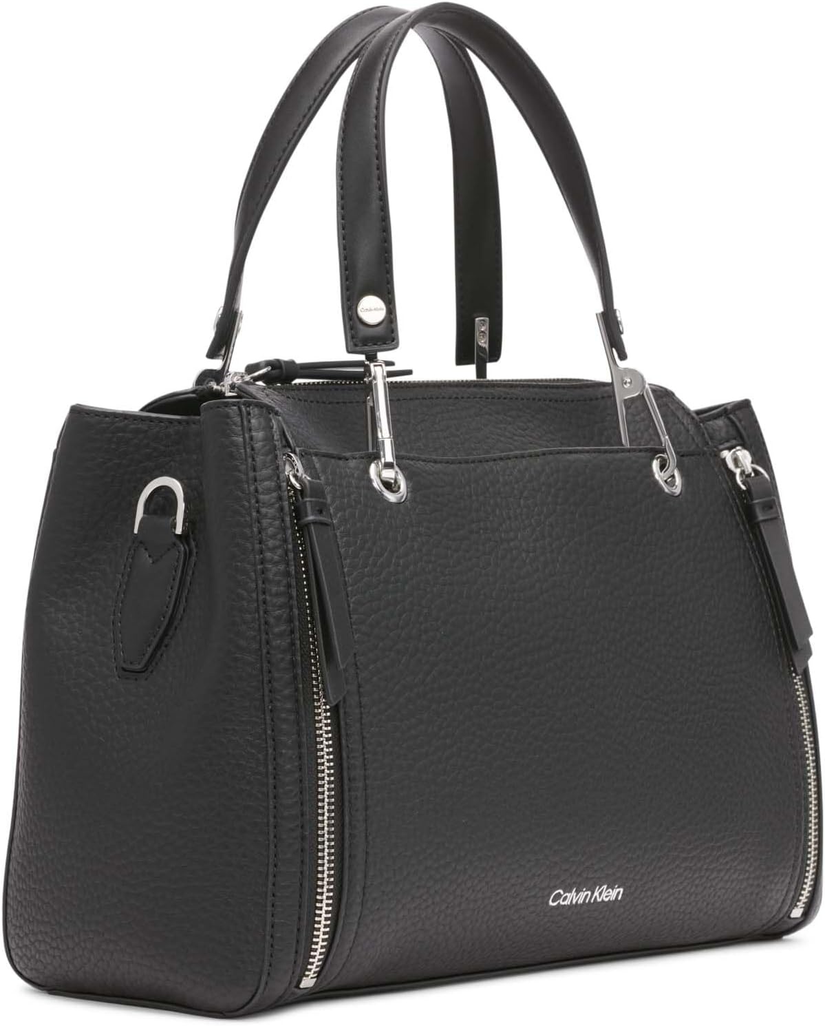 image:imageCalvin Klein Bubble Lamb Novelty Organization SatchelBlackSilver Hampton Pebble