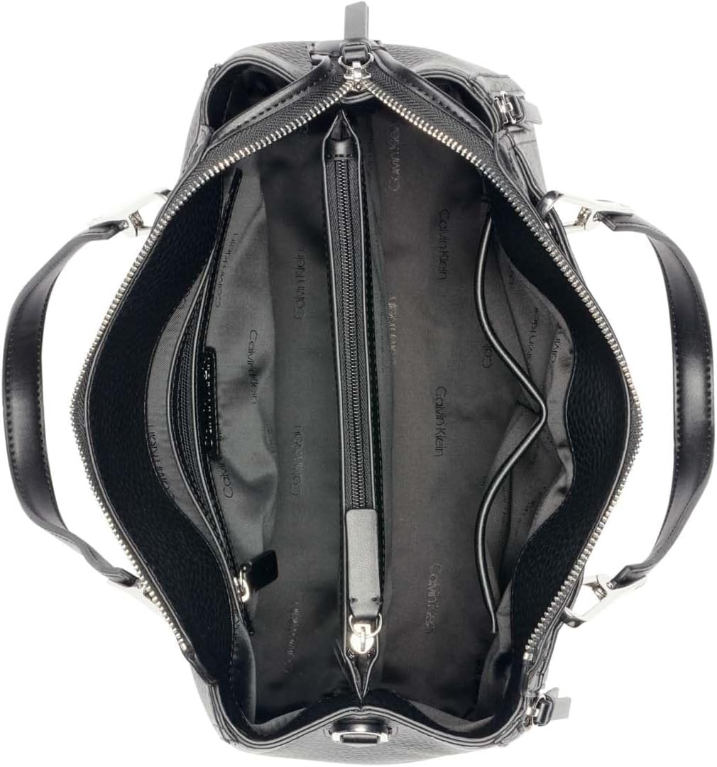 image:imageCalvin Klein Bubble Lamb Novelty Organization SatchelBlackSilver Hampton Pebble
