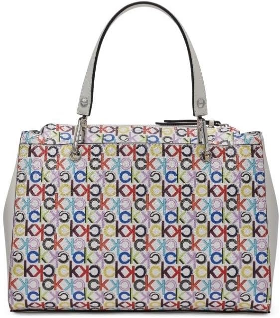image:imageCalvin Klein Bubble Lamb Novelty Organization SatchelWhite Multi Logo