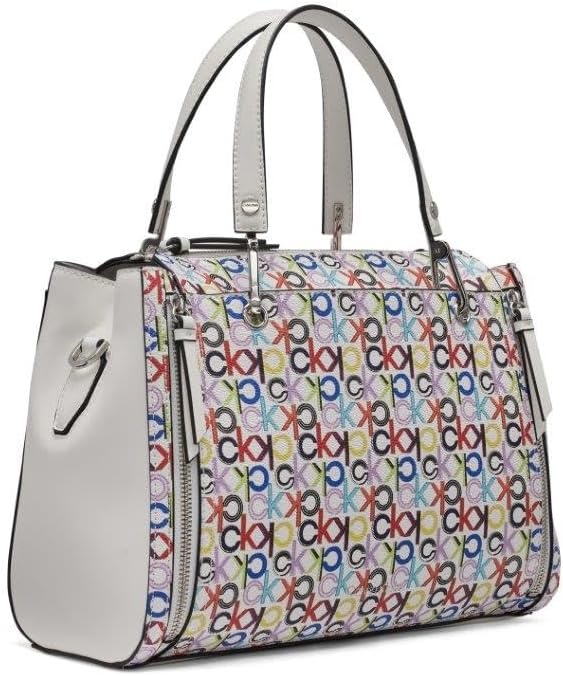 image:imageCalvin Klein Bubble Lamb Novelty Organization SatchelWhite Multi Logo