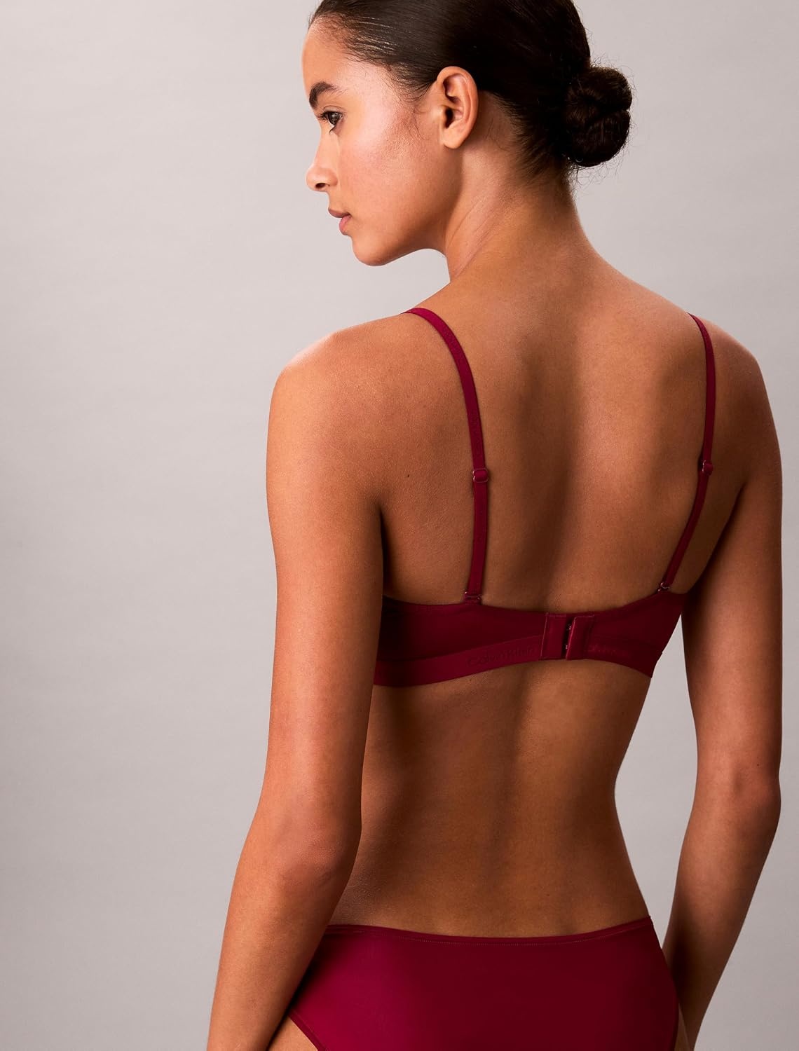 image:imageCalvin Klein Form to Body Lightly Lined Triangle BraletteBeet Red