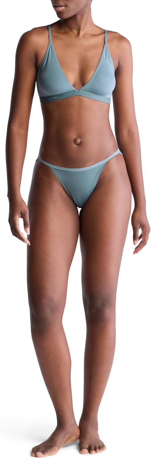image:imageCalvin Klein Form to Body Lightly Lined Triangle BraletteBlue Performance