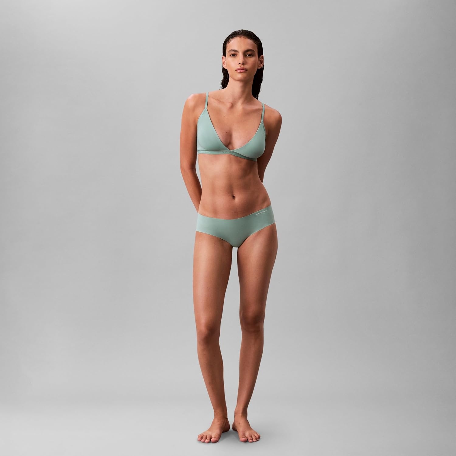 image:imageCalvin Klein Form to Body Lightly Lined Triangle BraletteCharming Green