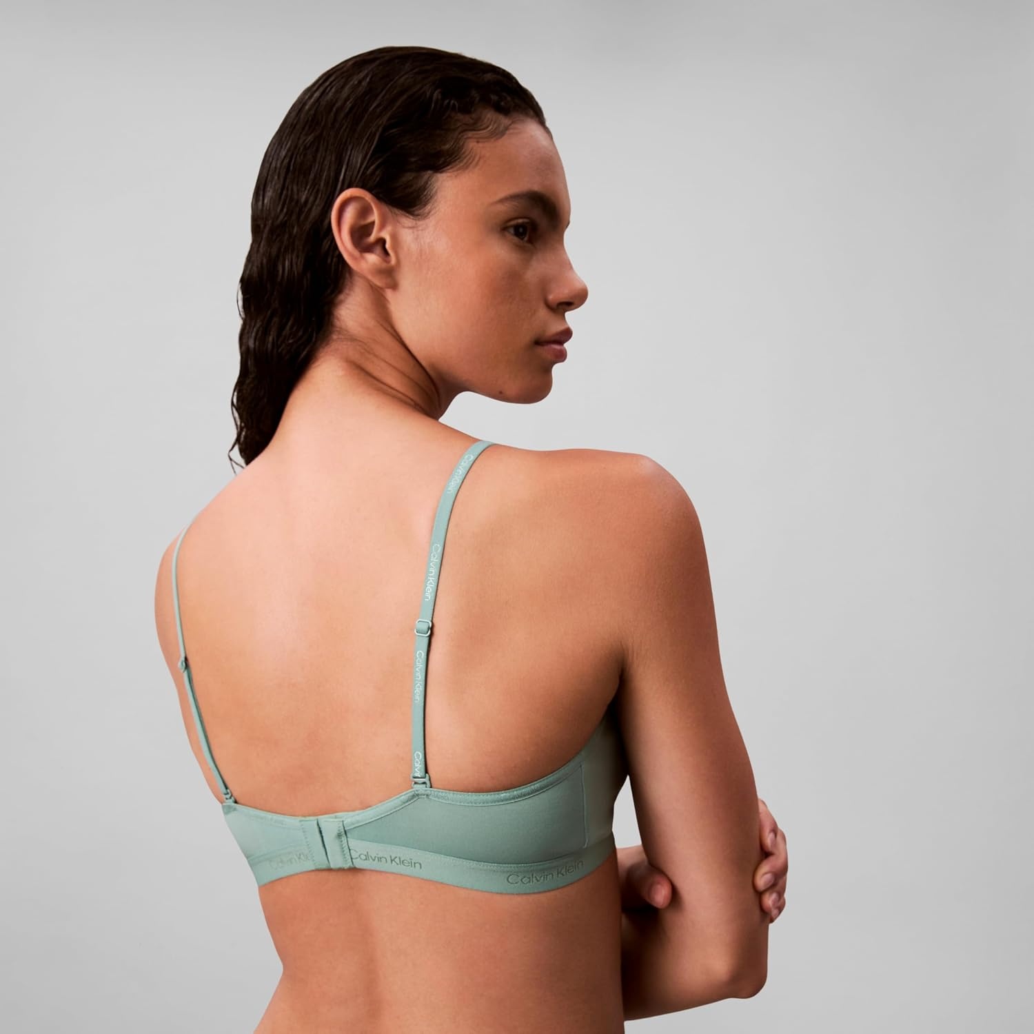 image:imageCalvin Klein Form to Body Lightly Lined Triangle BraletteCharming Green