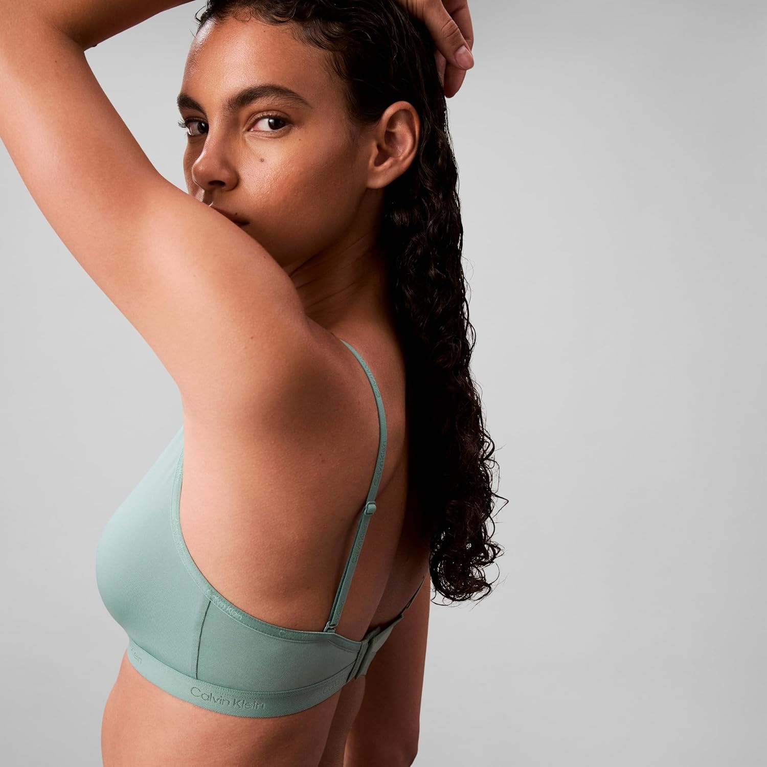 image:imageCalvin Klein Form to Body Lightly Lined Triangle BraletteCharming Green