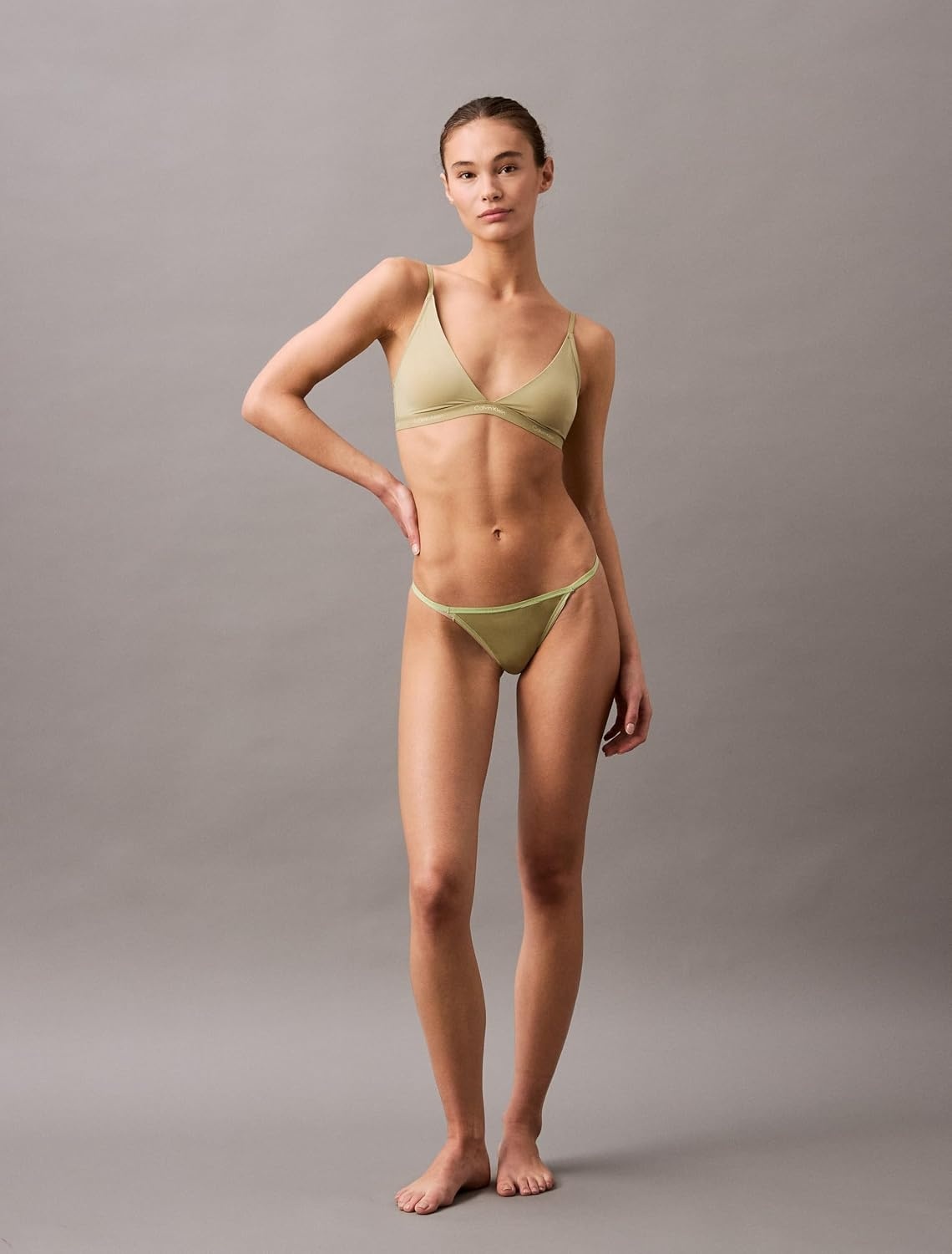 image:imageCalvin Klein Form to Body Lightly Lined Triangle BraletteIguana Gray