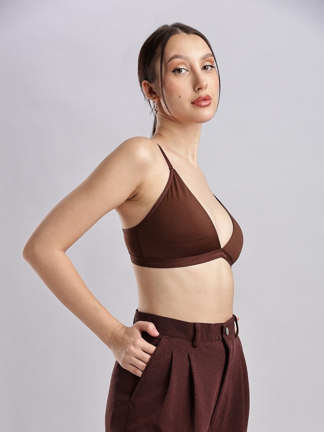 image:imageCalvin Klein Form to Body Lightly Lined Triangle BraletteUmber