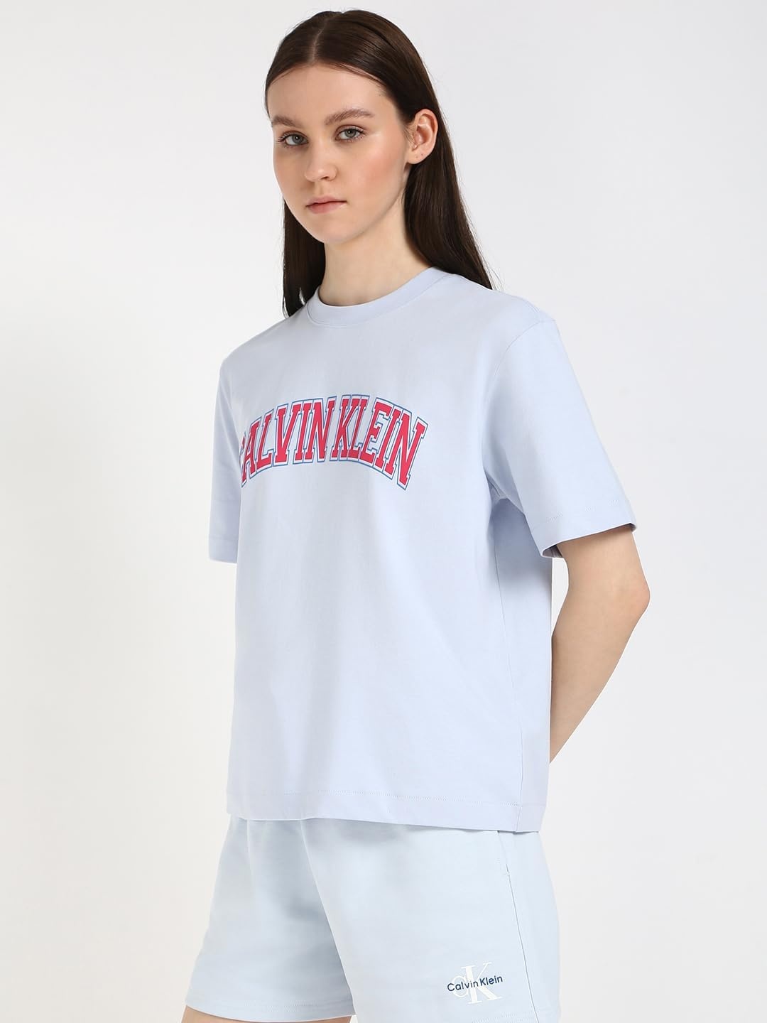 image:imageCalvin Klein Jeans Womens Boxy Varsity TShirtBlue