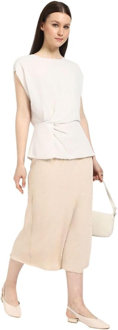 image:imageCalvin Klein Jeans Womens Chiffon Twist Front BlouseChalk