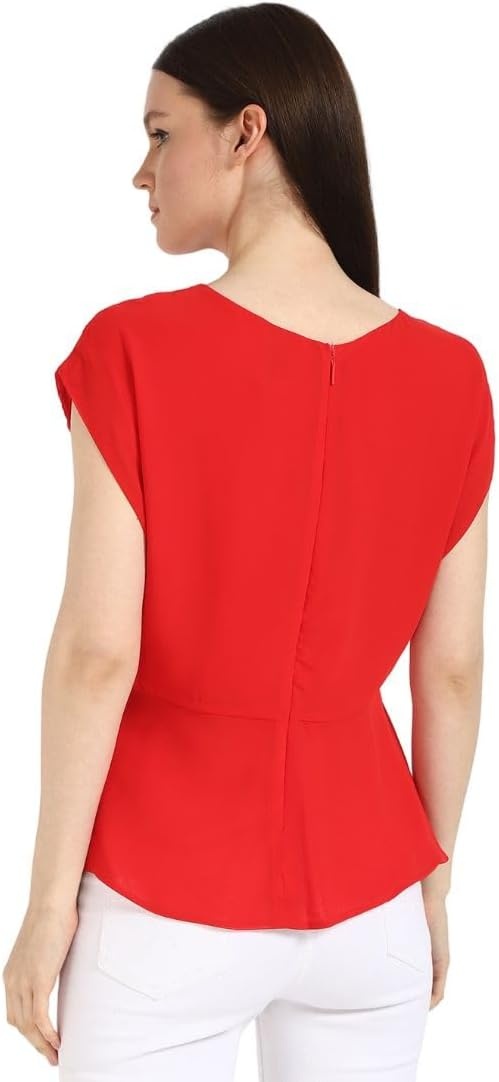 image:imageCalvin Klein Jeans Womens Chiffon Twist Front BlouseGoji Berry