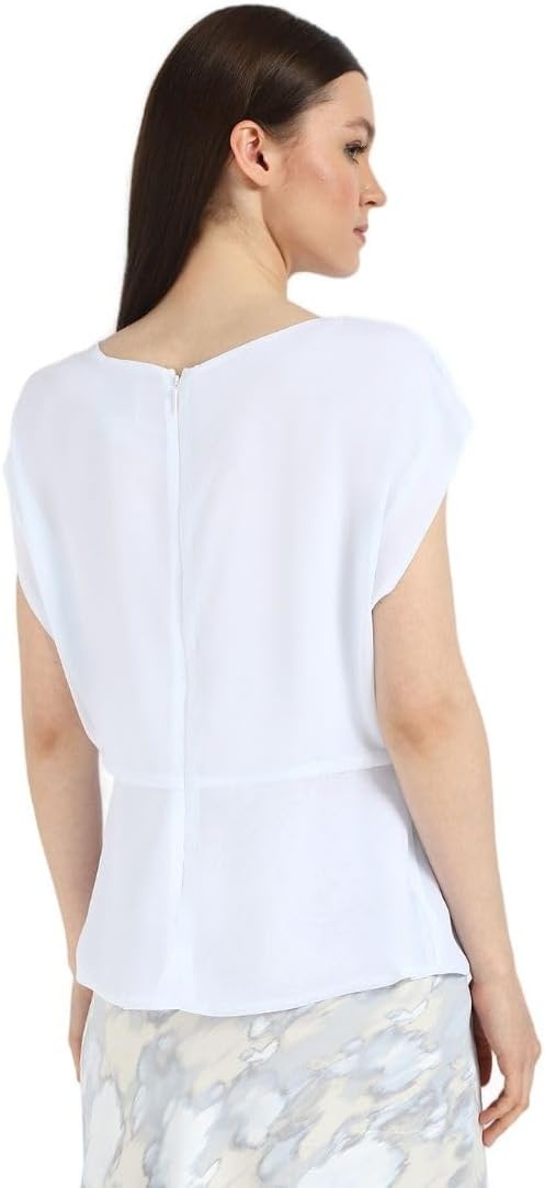 image:imageCalvin Klein Jeans Womens Chiffon Twist Front BlouseIce Melt