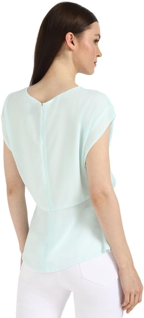 image:imageCalvin Klein Jeans Womens Chiffon Twist Front BlouseMoonlight Jade