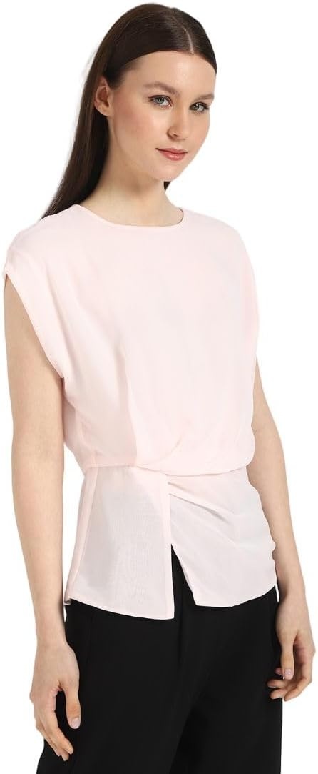 image:imageCalvin Klein Jeans Womens Chiffon Twist Front BlousePearl