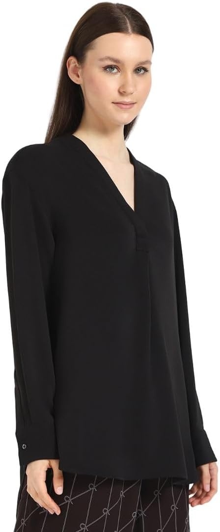 image:imageCalvin Klein Jeans Womens Relaxed V Neck BlouseBlack