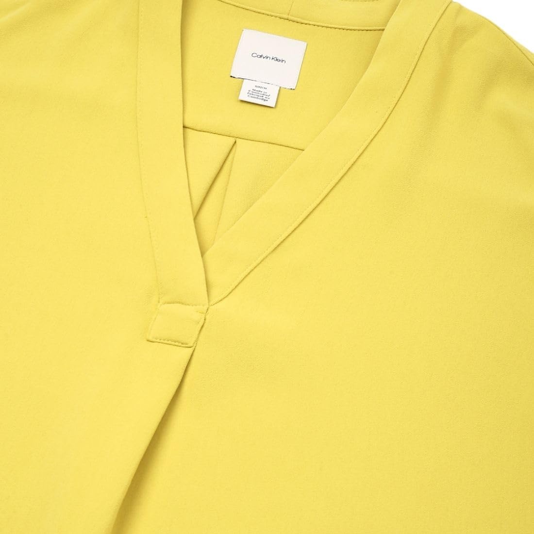 image:imageCalvin Klein Jeans Womens Relaxed V Neck BlouseWarm Olive