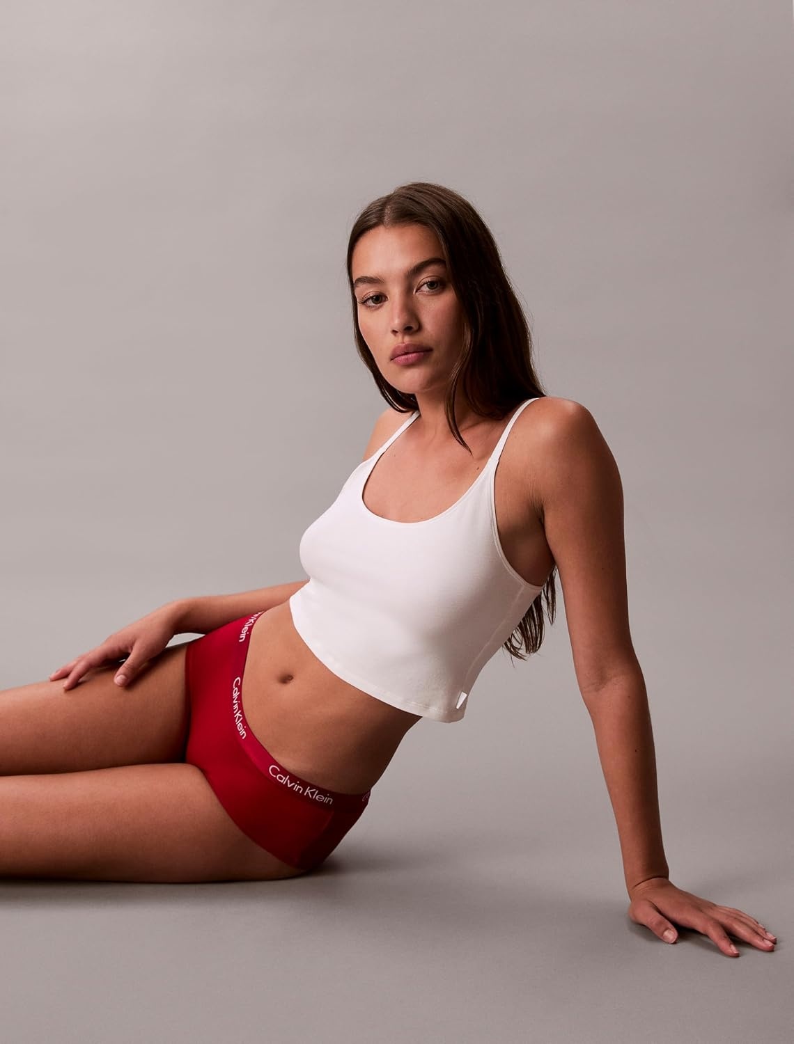 image:imageCalvin Klein Motive Cotton Boyshort Panties 3 PackJuneberryOatmeal HeatherFresh Taupe