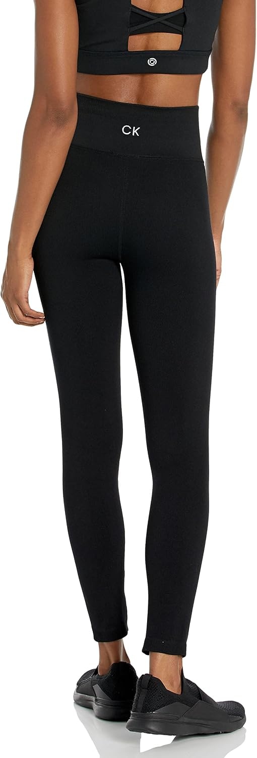 image:imageCalvin Klein Performance Womens Thin Rib High Waist 78 Length TightBlack