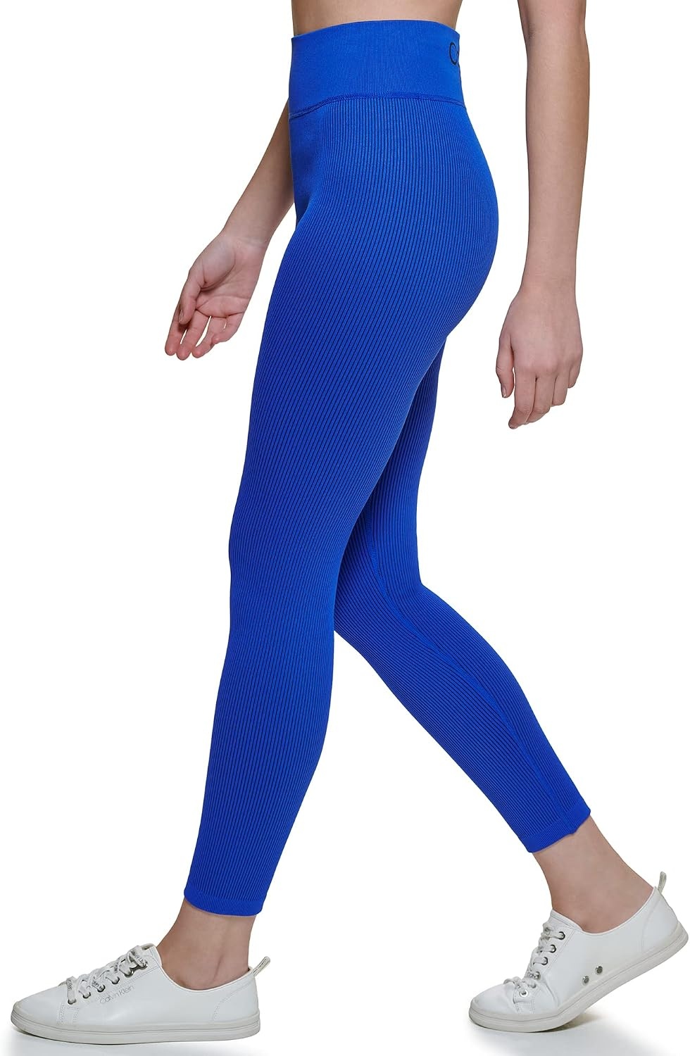 image:imageCalvin Klein Performance Womens Thin Rib High Waist 78 Length TightBold Blue