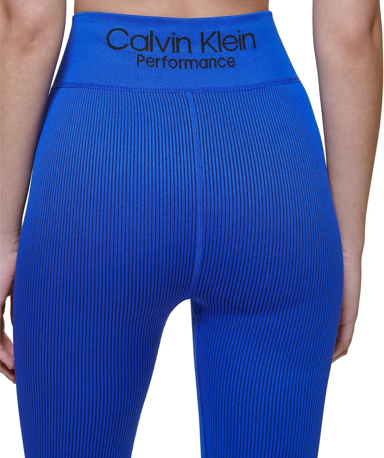 image:imageCalvin Klein Performance Womens Thin Rib High Waist 78 Length TightBold Blue