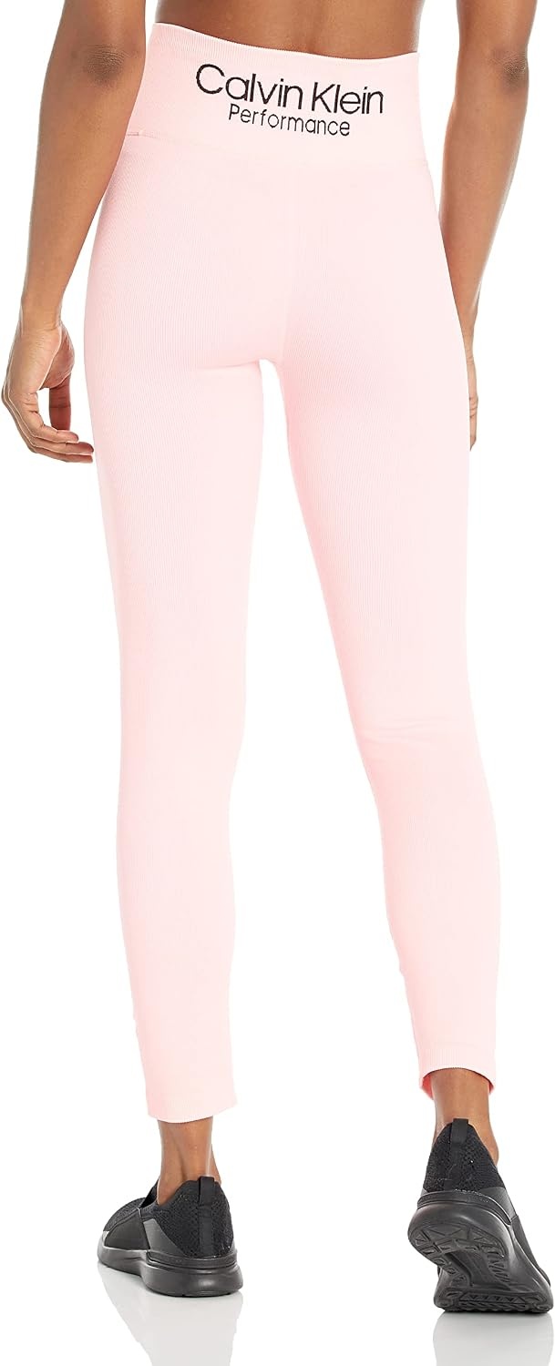 image:imageCalvin Klein Performance Womens Thin Rib High Waist 78 Length TightHibiscus
